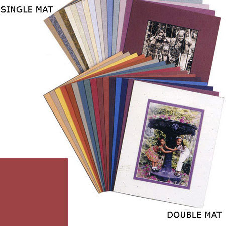 Milburn Designs Milburn Single White Core 16x20" Mat for 11x14" Print - Crimson with a Beveled White Accent around Window.