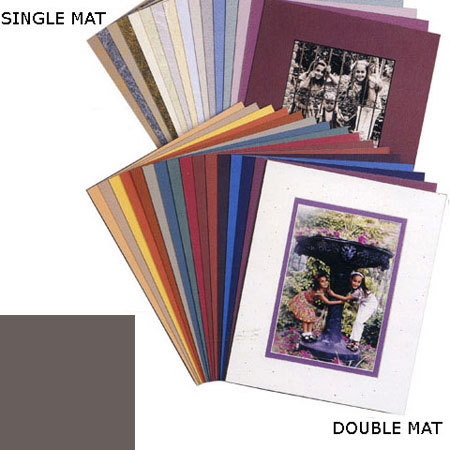 Milburn Designs Milburn Single White Core 16x20" Mat for 11x14" Print - Photo Gray with a Beveled White Accent around Window.