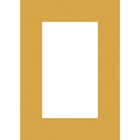 Milburn Designs Milburn Single White Core 5x7" Mat for 4x6" Print - Topaz Yellow with a Beveled White Accent around Window.