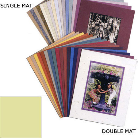 Milburn Designs Milburn Single White Core 5x7" Mat for 4x6" Print - Cream with a Beveled White Accent around Window.