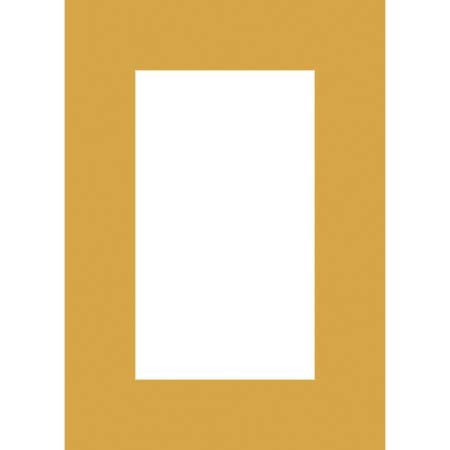 Milburn Designs Milburn Single White Core 8x10" Mat for 5x7" Print - Topaz Yellow with a Beveled White Accent around Window.