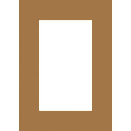 Milburn Designs Milburn Single White Core 8x10" Mat for 5x7" Print - Oak Brown with a Beveled White Accent around Window.