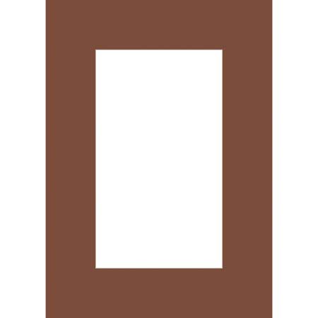 Milburn Designs Milburn Single White Core 8x10" Mat for 5x7" Print - Classic Brown with a Beveled White Accent around Window.