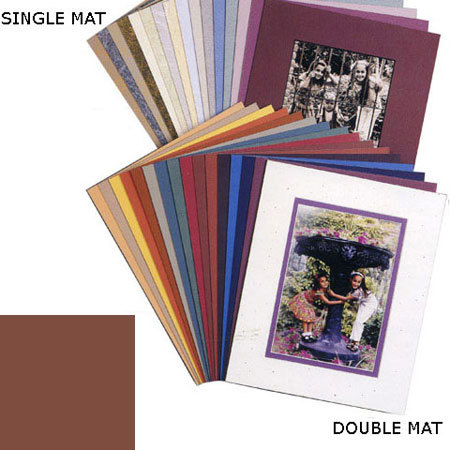 Milburn Designs Milburn Single White Core 8x10" Mat for 5x7" Print - Auburn with a Beveled White Accent around Window.