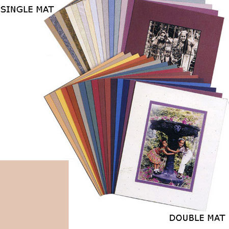 Milburn Designs Milburn Single White Core 8x10" Mat for 5x7" Print - Pink with a Beveled White Accent around Window.