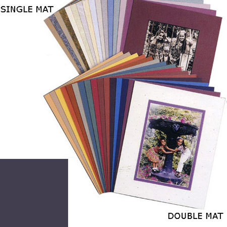 Milburn Designs Milburn Single White Core 11x14" Mat for 8x10" Print - Royal Blue with a Beveled White Accent around Window.