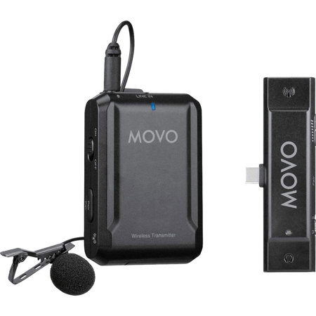 Movo Photo EDGE-UC Digital Wireless Microphone System with Omnidirectional Lavalier Microphone for Android Smartphones