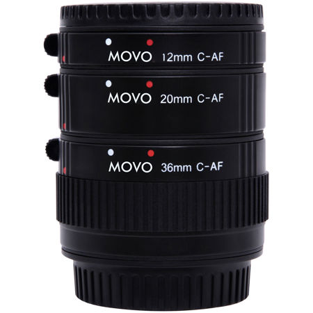 Movo Photo AF Macro Extension Tube Set for Canon EOS DSLR Camera, Economy Mount