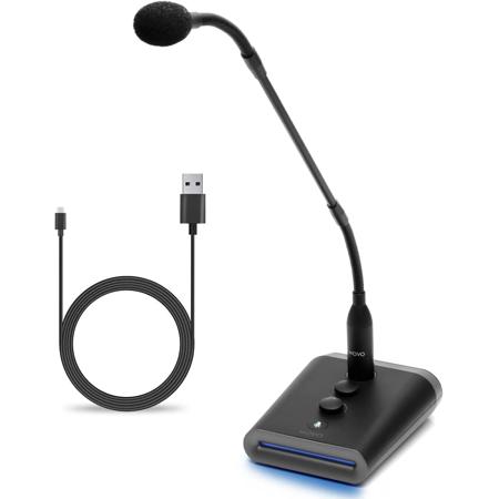 Movo Photo GM-7 19" Pro Cardioid USB Gooseneck Mic with Mic Gain and RGB Lights
