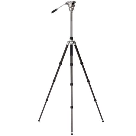 MeVIDEO GlobeTrotter Carbon Fiber Tripod with Video Head, Titanium Finish