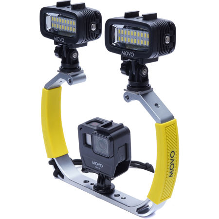 Movo Photo LED-WPx2+GB-U80 XL Underwater Diving Rig Kit with 2x