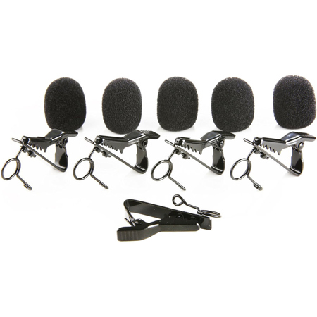 Movo Photo MCW5 5x Foam Windscreen and 5x Lapel Clip Set