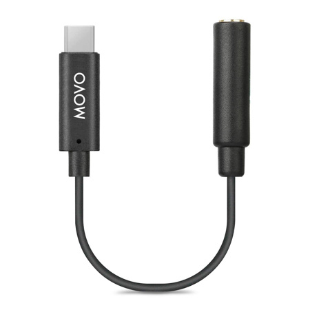 Movo Photo UCMA-2 Female 3.5mm TRRS to USB-C Male Microphone Adapter Cable, 5.5"