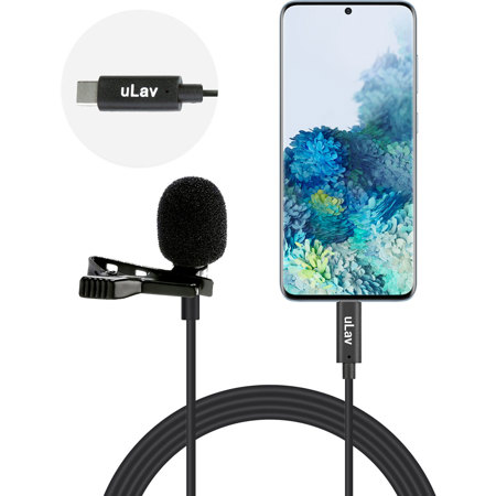 Movo Photo uLav-L Digital Omni Lavalier Mic w/USB Type-C Connector, 20' Cable