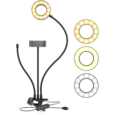 Movo Photo VGC-3+VXR10 Selfie Ring Light Kit with Cardioid Microphone