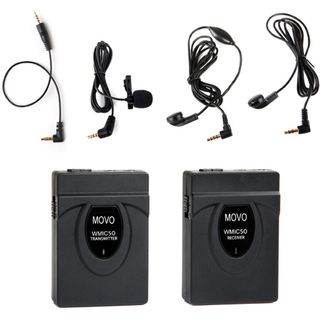 Movo Photo WMIC50 2.4GHz Wireless Lavalier Microphone System, 164' Range