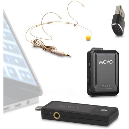 Movo Photo WMX-1-UH Wireless USB-C Headset Microphone System
