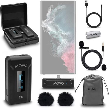 Movo Photo WMX-2-C Wireless USB-C Lavalier Microphone System with Charging Case