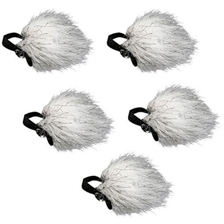 Movo Photo WS10n Universal Furry Windscreen Muff for Lavalier Microphone, 5-Pack