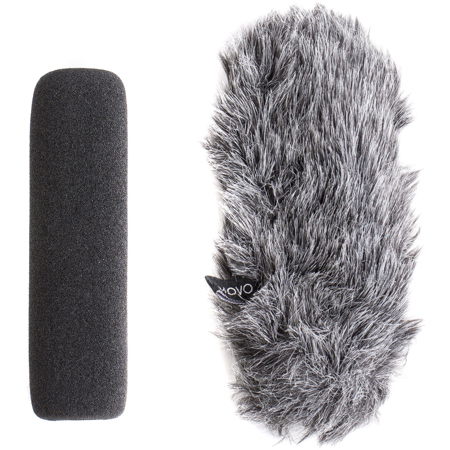 Movo Photo WS-G7 Foam & Furry Indoor/Outdoor Windscreen Combo for VideoMic GO