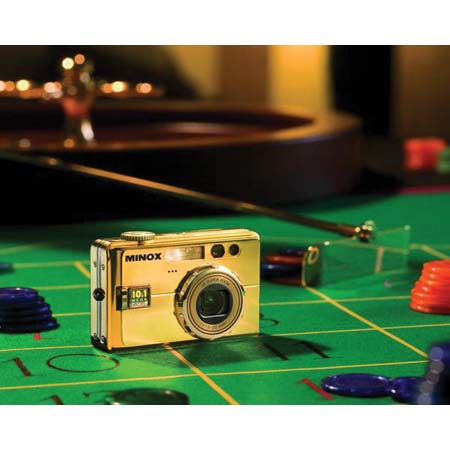 Minox DC-1011 CARAT Digital Camera with Diamonds & Gold, 10.1 MP, 3x Optical Zoom & 10.4x Digital Zoom, 2.5" LCD Screen, with Image Stabilizer