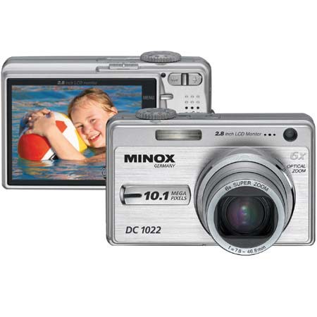 Minox DC 1022 Digital Point & Shoot Camera, 10.1 Megapixel, 6x Optical Zoom, 10.4 Digital Zoom, with 2.5" LCD Screen