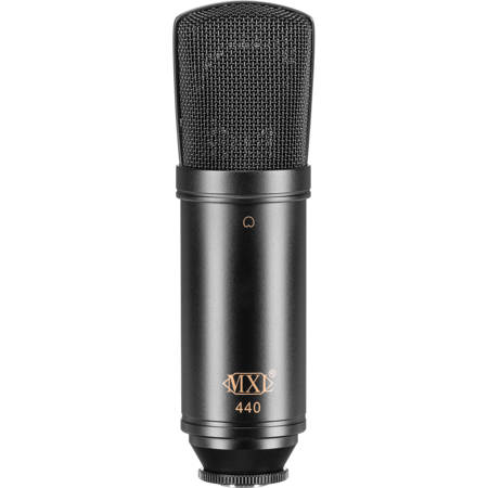 MXL 440 Large Diaphragm Studio Condenser Microphone, Black with Gold Print