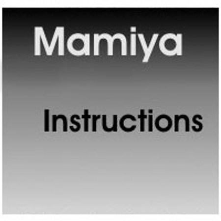 Mamiya RZ67 Instruction Manual
