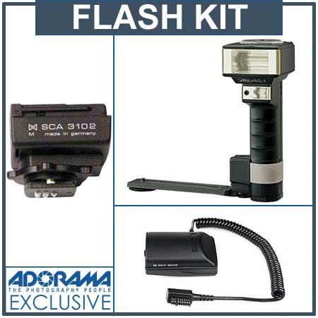 Metz 45 Series CL-4 Handlemount TTL Flash with NiMH Battery and Charger with SCA 3045 Digital Module & SCA-3102 Dedicated TTL Flash Adapter for Canon EOS