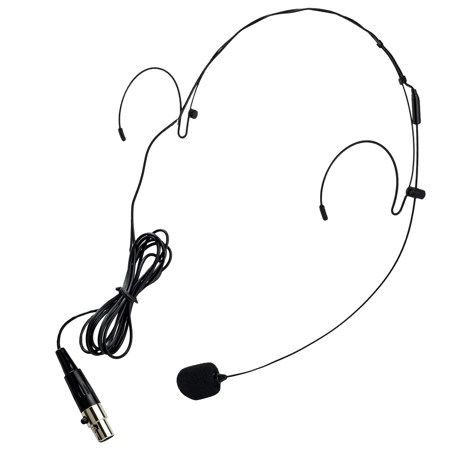Nady HM-20U Headmic Headworn Uni Cardoid Condenser Mic, 3-Pin Mini XLR, Black
