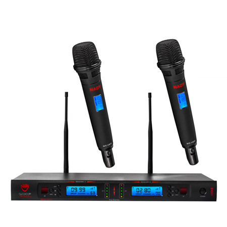Nady 2W-1KU 1000-Channel UHF Dual Receiver Wireless System with 2x HT-1KU Handheld Microphone