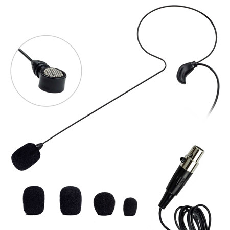 Nady HM-45U Headmic Headworn Uni-Directional Condenser Microphone with Mini XLR Connector, Black