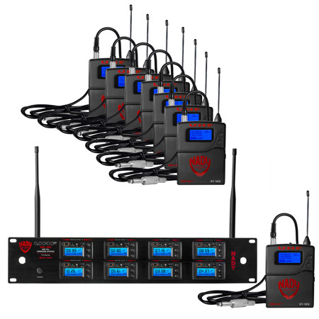 Nady 8W-1KU 1000-Channel UHF Octo Receiver Wireless System w/8x Instrument Cable