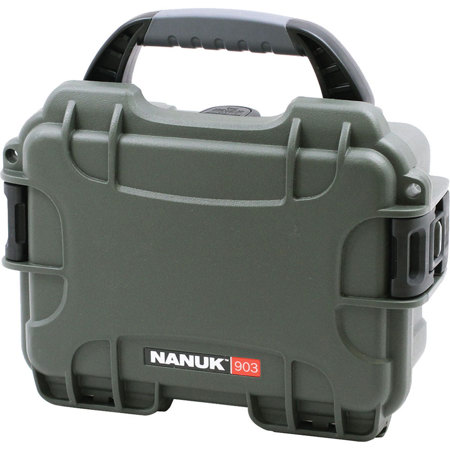 Nanuk Small Series 903 Lightweight NK-7 Resin Waterproof Protective Case with Foam for Point & Shoot Camera or Smartphone, Olive