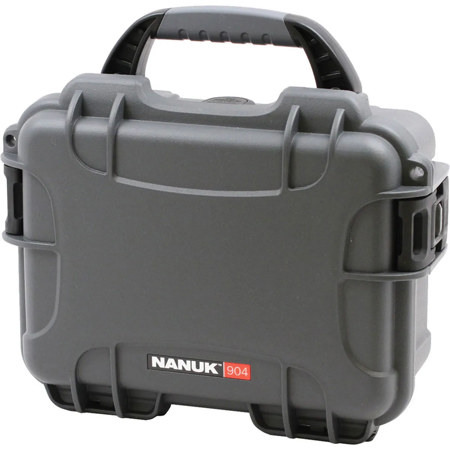 Nanuk Small Series 904 Lightweight NK-7 Resin Waterproof Protective Case for Mirrorless Camera or 2-Way Radio, Graphite
