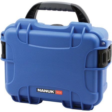 Nanuk Small Series 904 Lightweight NK-7 Resin Waterproof Protective Case with Foam for Mirrorless Camera or 2-Way Radio, Blue