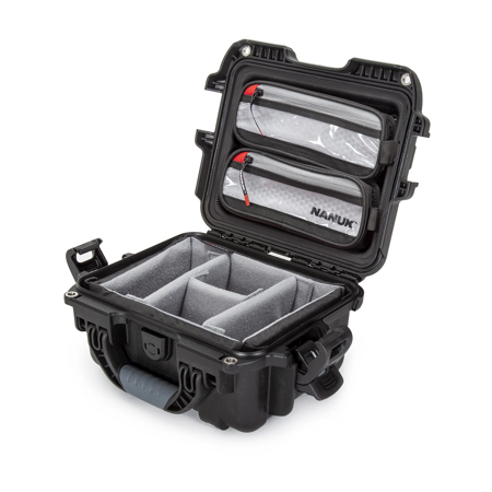 Nanuk 905 Pro Waterproof Hard Case with Lid Organizer and Padded Divider, Black
