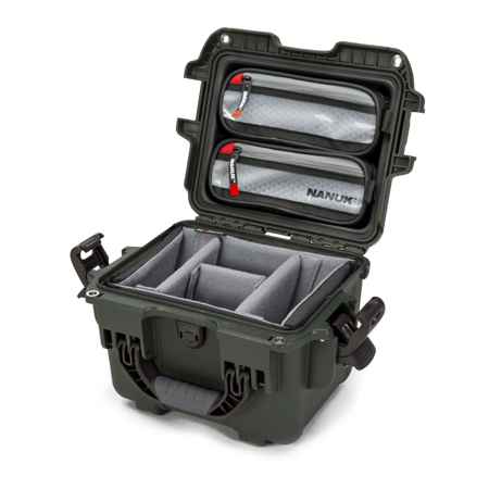 Nanuk 908 Waterproof Hard Case with 2-Pocket Lid Organizer and Padded Divider Black