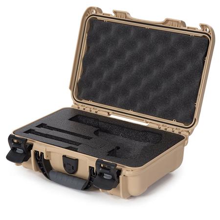 Nanuk 909 Classic Pistol Case, Holds 2 Single Stack or 1 Double Stack Mag, Tan