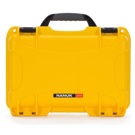 Nanuk 909 Classic Pistol Case, Holds 2 Single Stack or 1 Double Stack Mag,Yellow