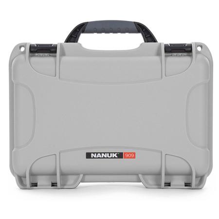 Nanuk 909 Glock Pistol Case, Holds Most Glock Pistols and Two Magazines, Silver