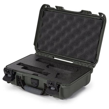 Nanuk 909 Glock Pistol Case, Holds Most Glock Pistols and Two Magazines, Olive