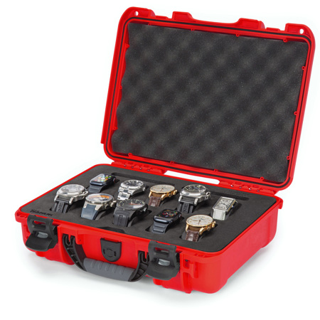 Nanuk 910 Waterproof Watch Case with Foam Insert, Red
