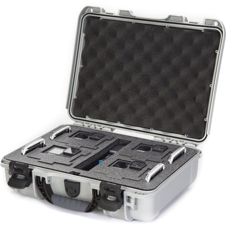 Nanuk 910 Waterproof Hard Case with Foam Insert for GoPro Hero 9 and 10, Silver