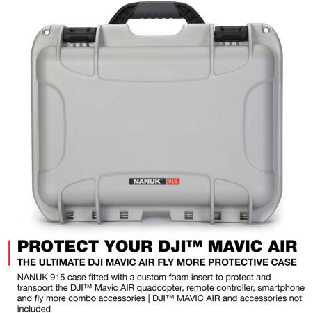 Nanuk 915 Case with Foam Insert for DJI Mavic Air Fly More, Silver