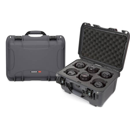 Nanuk Medium 918 Protective Case with Foam Insert for 6 Camera Lens, Graphite