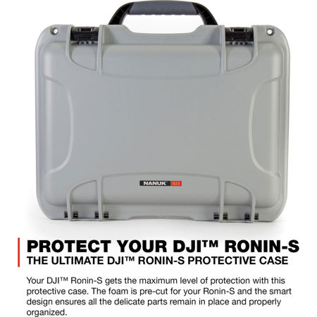Nanuk 923 Hard-Shell Carrying Case with Foam Insert for DJI Ronin-S, Silver