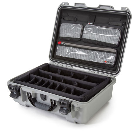 Nanuk Large Series 930 Waterproof Hard Case with Lid Organizer, Dividers, Silver