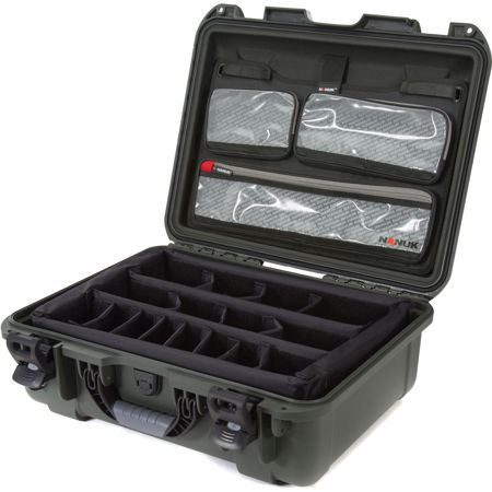 Nanuk Large Series 930 Waterproof Hard Case with Lid Organizer, Dividers, Olive