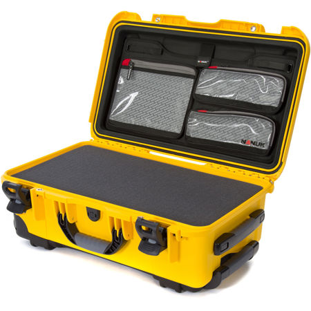 Nanuk Wheeled Series 935 Lightweight NK-7 Resin Waterproof Hard Case with Foam Insert and Lid Organizer, Yellow